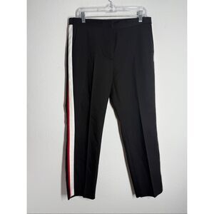 Zara Trafaluc Collection Black trousers Pants Red White Stripes Size XL